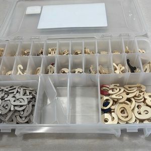 Assortment of Wooden Letters, Numbers & Cardboard Alphabet